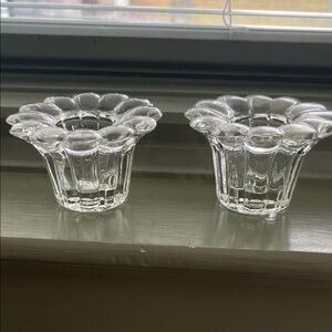 KIG Elegant Clear Glass Candle Holders